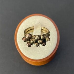 Brutalist Brass Cluster Ring